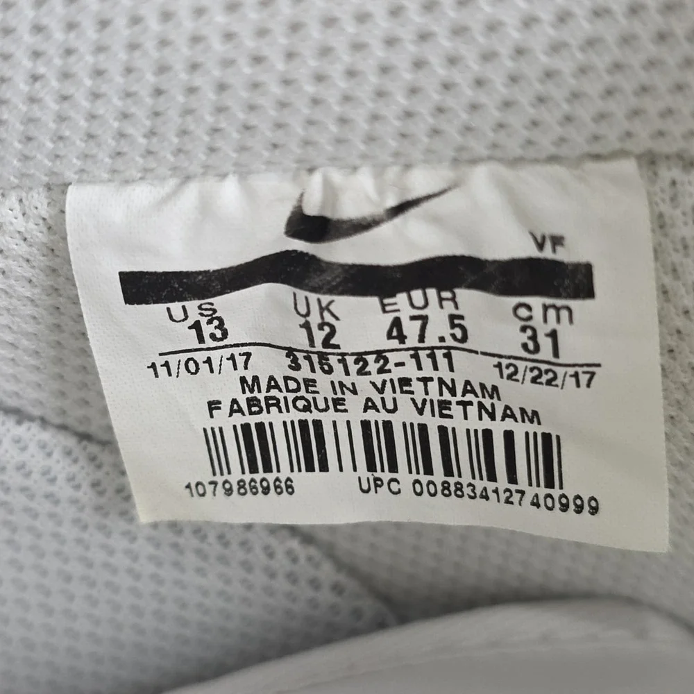 Nike Air Force 1 Low Shoes Mens Size 13 White Low Top Sneakers 315122-111